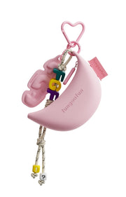 Porte-clés Moony rose avec mousqueton cœur et charms colorés — vue 6
